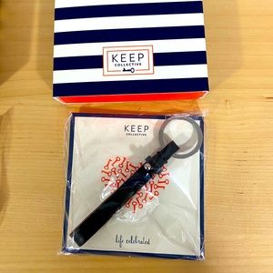 Leather Key Fob - black reverses to chestnut